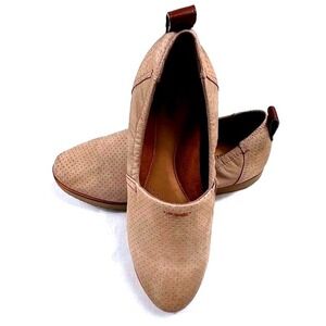 Cobb Hill Paulette Taupe Leather Perforated Slip On Loafers CI1782 Womens 7.5 M